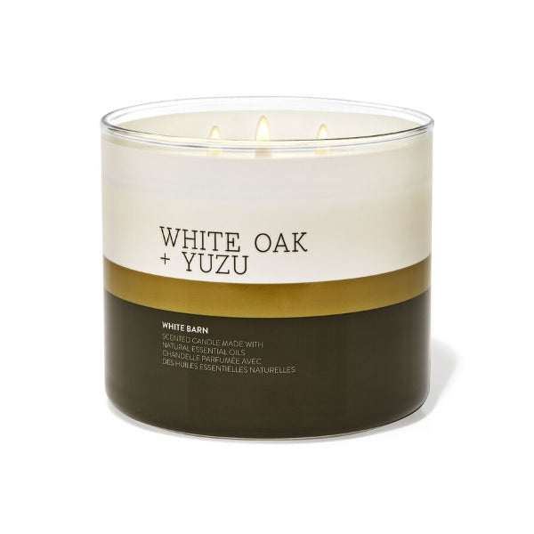 BBW White Oak + Yuzu White Barn Scented Candle 411g - Shams Shopping Centre Bath & Body Works  