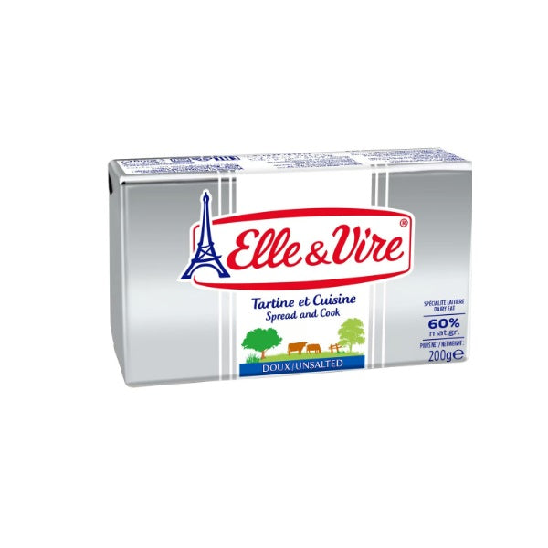 Elle & Vire Unsalted Butter 200g