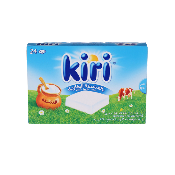 Kiri Spreadable Cream Cheese Squares 24 Portions 400g - Shams Shopping Centre Kiri  