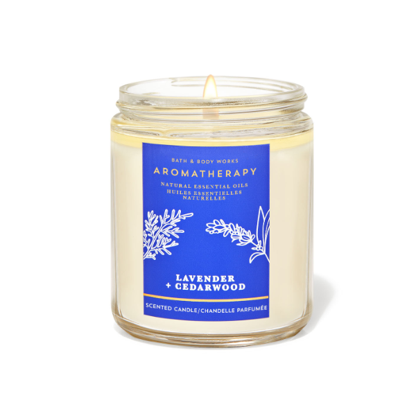 BBW Aromatherapy Lavender +Cedarwood 1 Wick Scented Candle 198g - Shams Shopping Centre Bath & Body Works  