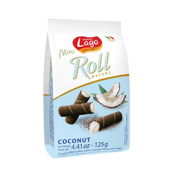 Lago Mini Roll Coconut Wafers 125g - Shams Shopping Centre Lago  