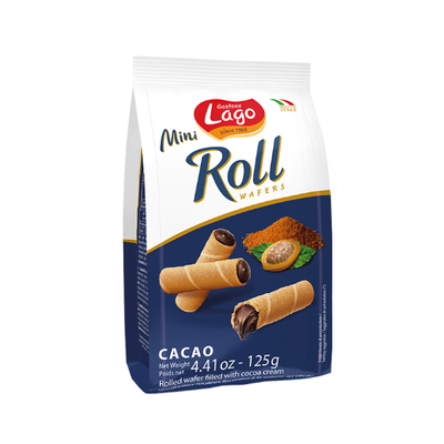 Lago Mini Roll Cacao Wafers 125g - Shams Shopping Centre Lago  