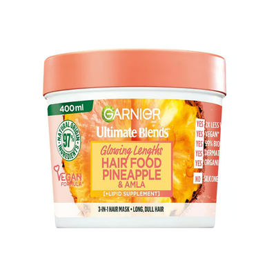 Garnier Ultimate Blends Glowing Lenths Pineapple & Amla 3In1 Hiar Mask 400ml - Shams Shopping Centre Garnier  