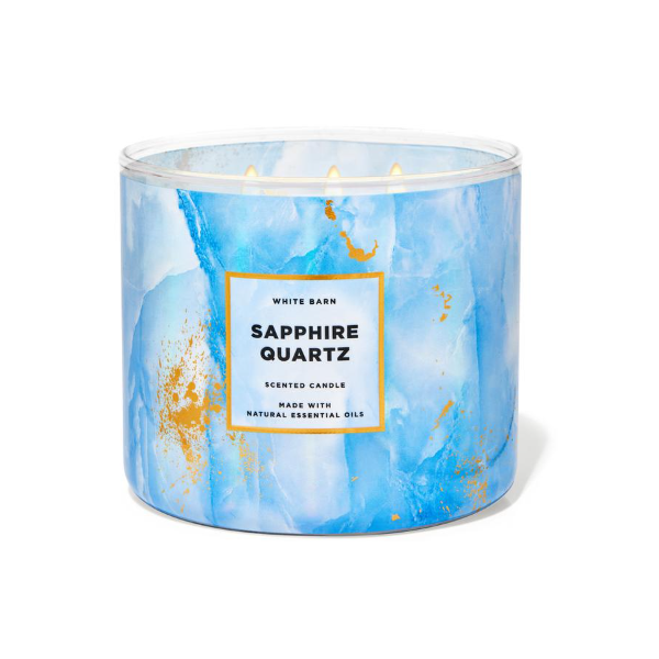 BBW White Barn Sapphire Quartz 3 Wick Candle 411g - Shams Shopping Centre Bath & Body Works  