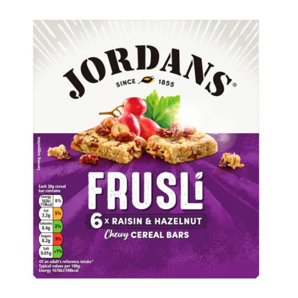 Jordans Frusli Juicy Raisins & Hazelnuts 6X30g