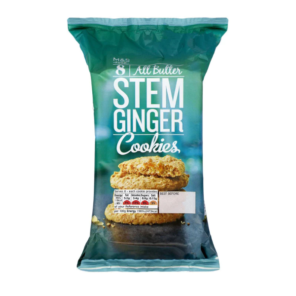 M&S All Butter Stem Ginger Cookies 200g - Shams Shopping Centre Marks & Spencer  