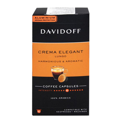 Davidoff Crema Elegant Lungo Intensity 9 Coffee Capsules 55g - Shams Shopping Centre Davidoff  