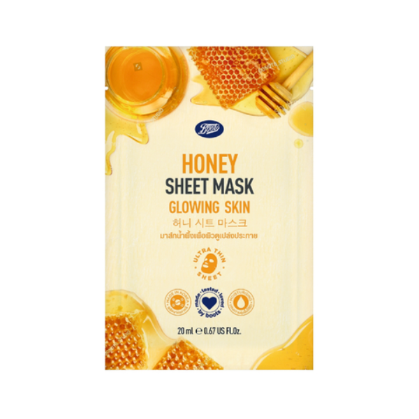 Boots Honey Glowing Skin Sheet Mask 20ml - Shams Shopping Centre Boots  