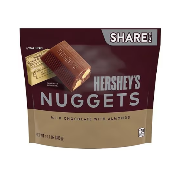 Hershey's Nuggets Milk Chocolate Alomonds 286g - Shams Shopping Centre Hersheys  