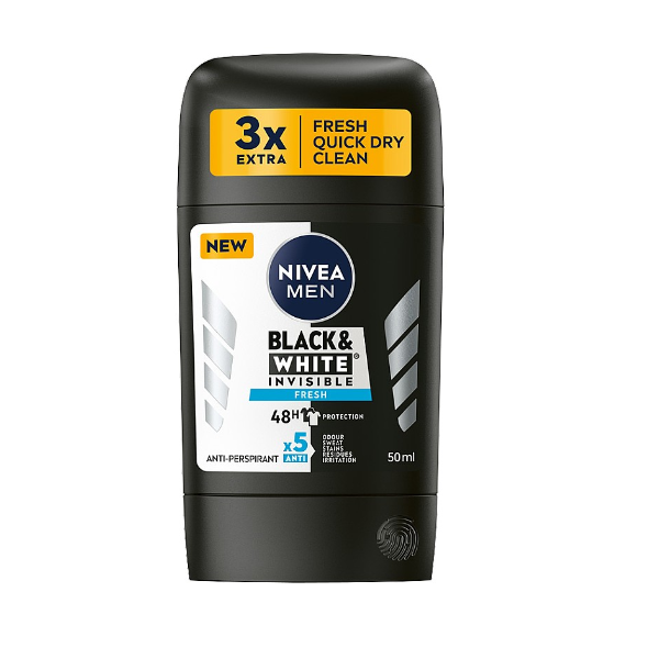 Nivea Men Black & White Invisible Fresh Deo Stick 50ml - Shams Shopping Centre Nivea  