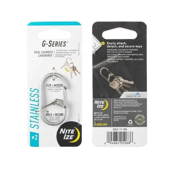 Nite Ize Dual Chamber G-Series 2 Carabiner Silver GS2-11R6 - Shams Shopping Centre Nite Ize  