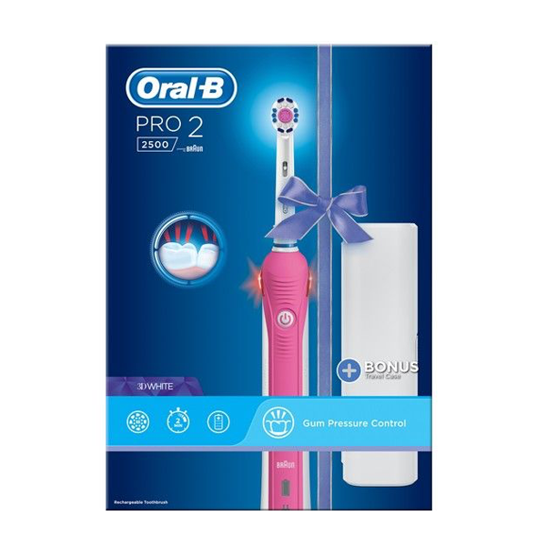 Oral-B Pro-2 3D White Tarvel Case Electric ToothBrush D501.513