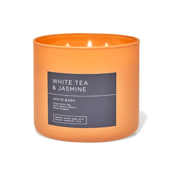 BBW White Barn White Tea & Jasmine Scented Candle 411g - Shams Shopping Centre Bath & Body Works  