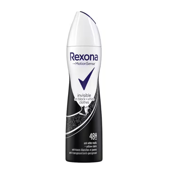 Rexona Women Invisible Black+White Clothes Deodorant Spray 200ml 200ml - Shams Shopping Centre Rexona  