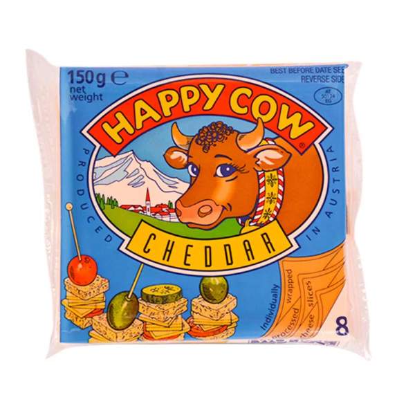 Happy Cow Cheddar Cheese Slices 150g - Shams Shopping Centre Happy Cow  