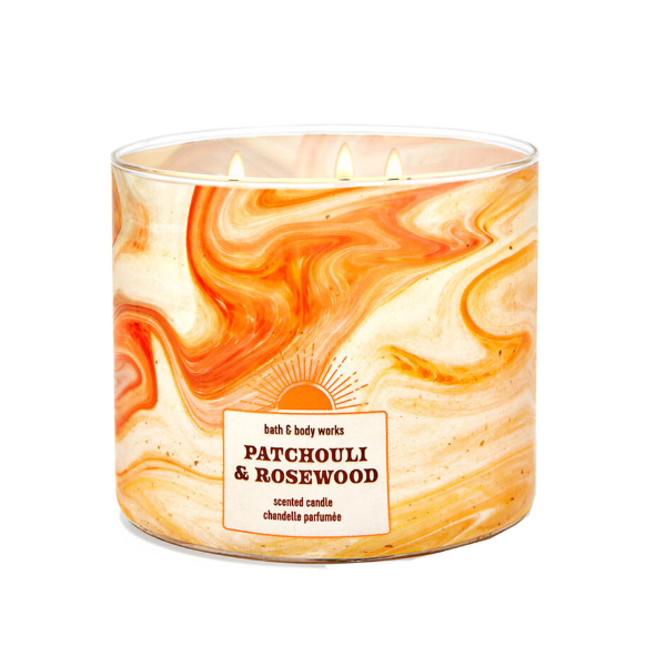 BBW White Barn Patchouli +Rosewood 3 Wick Scented Candle 411g - Shams Shopping Centre Bath & Body Works  