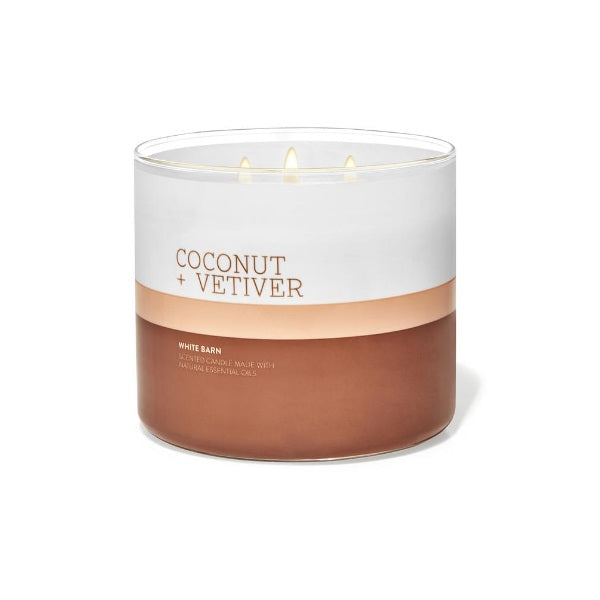 BBW Coconut +Vetiver White Barn Scented Candle 411g - Shams Shopping Centre Bath & Body Works  