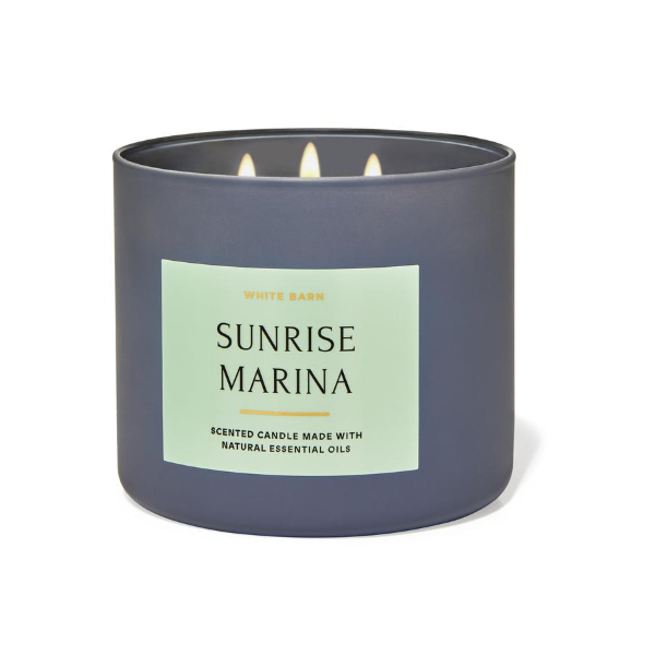 BBW White Barn Sunrise Marina 3 Wick Candle 411g