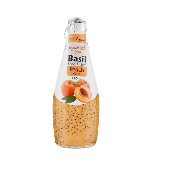 Italiano Basil Seed Drink Peach 290ml - Shams Shopping Centre Italiano  