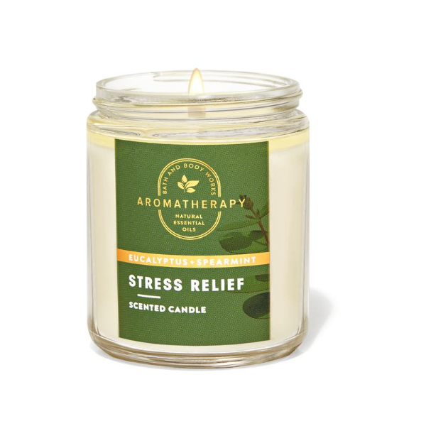 BBW Aromatherapy Eucalyptuws +Spearmint Stress Relief Scented 1 Wick Candle