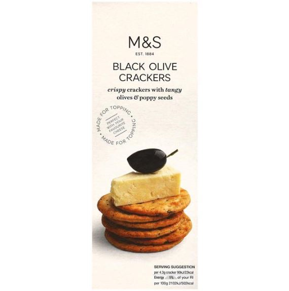 M&S Black Olive Crackers 150g