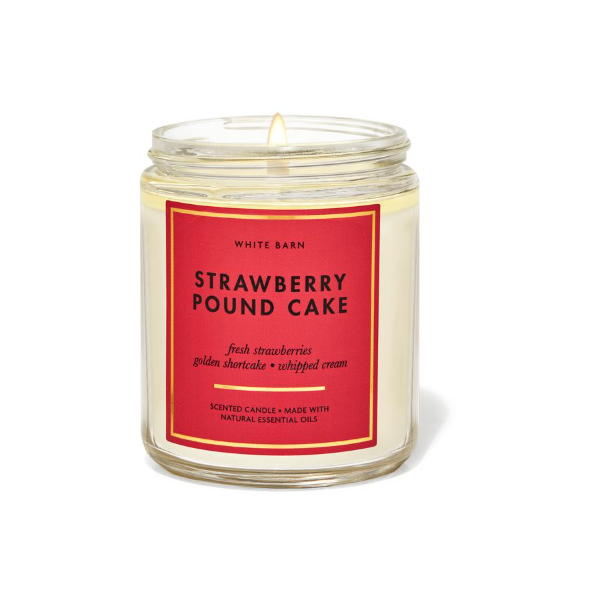 BBW White Barn 1 Wick Strawberry Pound cake Scented Candle - Shams Shopping Centre Bath & Body Works  