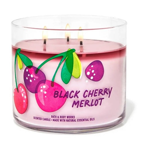 BBW White Barn Black Cherry Merlot Scented Candle 411g - Shams Shopping Centre Bath & Body Works  