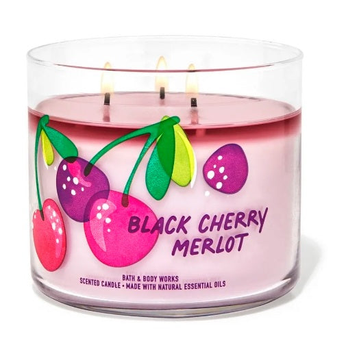 BBW White Barn Black Cherry Merlot Scented Candle 411g