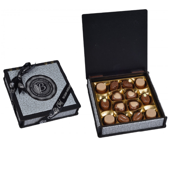 Bolci Belgian Wood Praline Collection Box Silver 175g - Shams Shopping Centre Bolci  