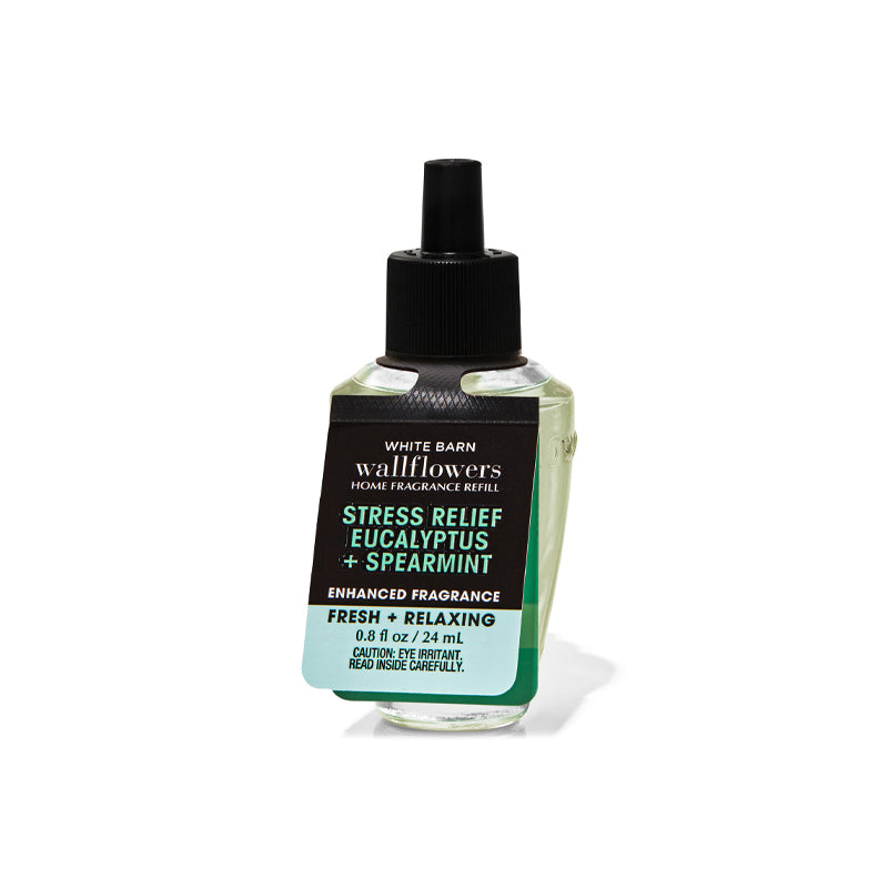 BBW WallFlower Stress Relief Eucalyptus Spearmint Refill 24ml - Shams Shopping Centre Bath & Body Works  