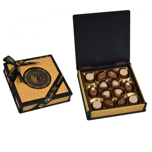 Bolci Belgian Wood Praline Collection Box Gold 175g - Shams Shopping Centre Bolci  