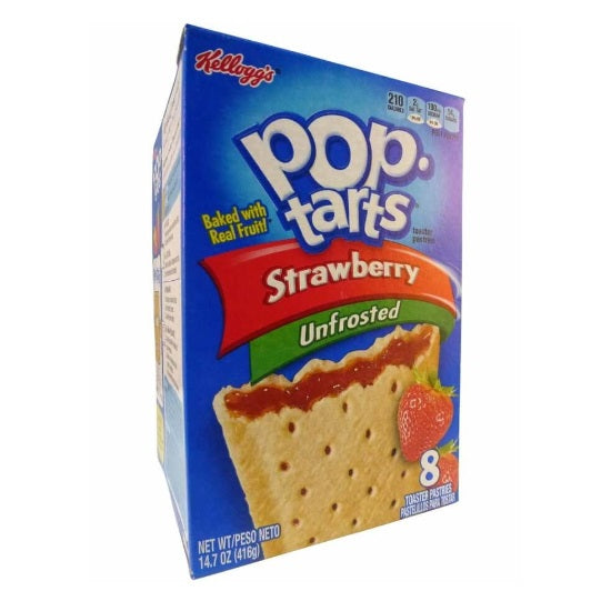 Kelloggs Pop Tarts Unfrosted Strawberry 384g