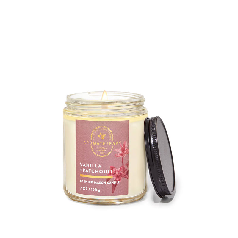 BBW White Barn Vanilla+ Patchouli Scented 1 Wick Candle