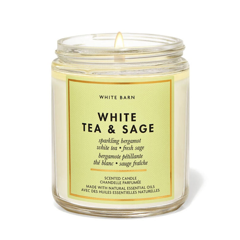 BBW White Tea & Sage Scented 1 Wick Candle