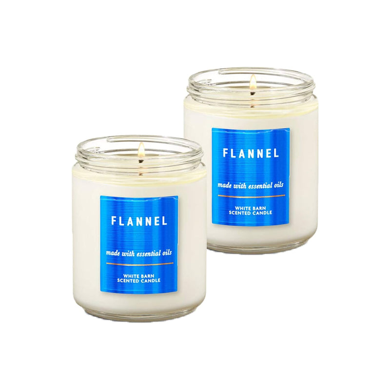BBW White Barn Flannel Scented 1 Wick Candle