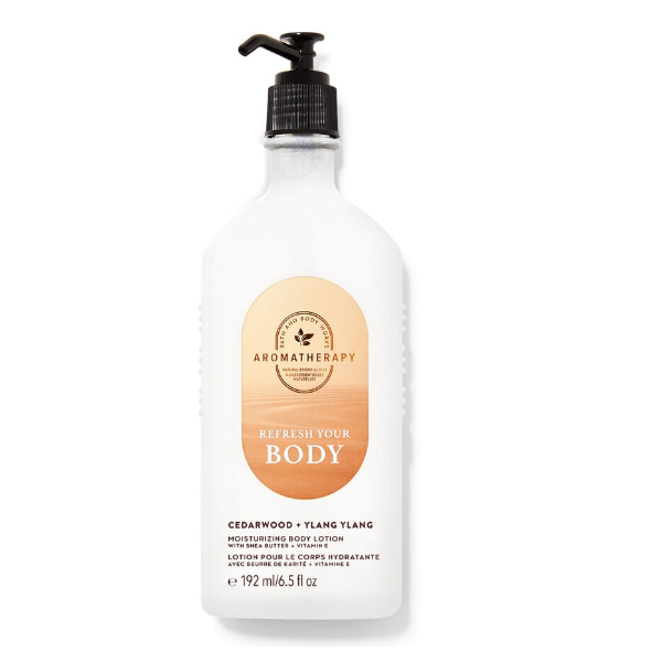 BBW Aromatherapy Cedarwood +Ylang Ylang Refresh Your Body Lotion 192ml - Shams Shopping Centre Bath & Body Works  