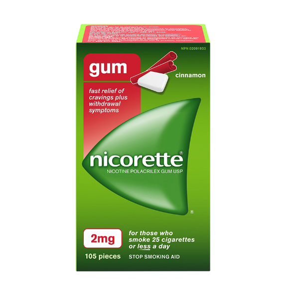Nicorette Cinnamon 2mg Gum 105pcs