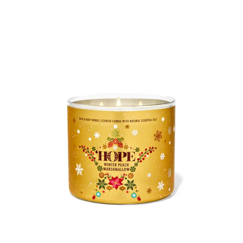 BBW White Barn 1 Wick Hope Winter Peach Scented Candle 198g - Shams Shopping Centre Bath & Body Works  