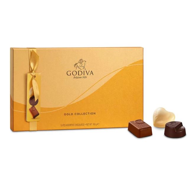 Godiva Gold Collection 15p Assorted Chocolate Box 163g - Shams Shopping Centre Godiva  