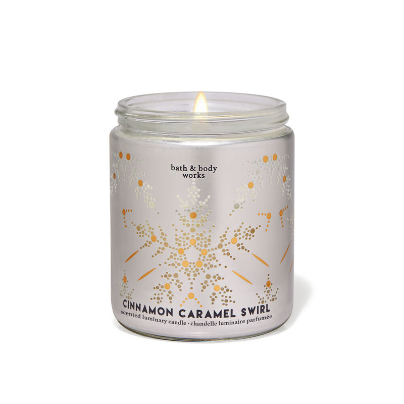 BBW White Barn 1 Wick Cinnamon Caramel Swirl Candle 198g - Shams Shopping Centre Bath & Body Works  