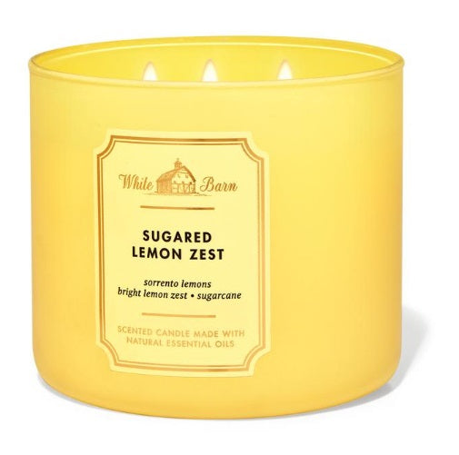BBW White Barn Sugared Lemon Zest Scented Candle 411g - Shams Shopping Centre Bath & Body Works  