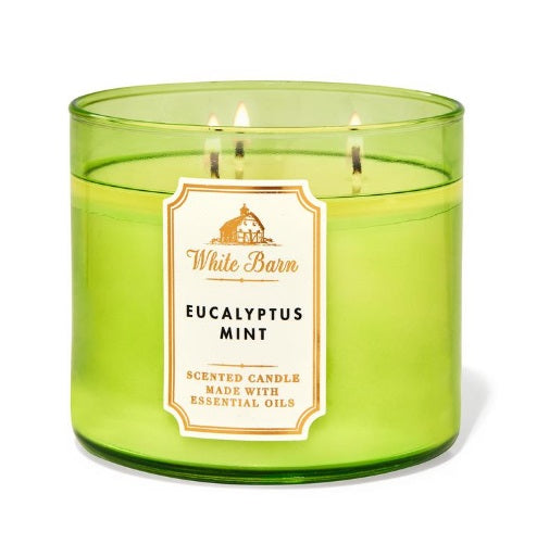 BBW White Barn Eucalytus Mint Scented Candle 411g - Shams Shopping Centre Bath & Body Works  