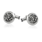 Mont Blanc Cufflinks Dots,Steel,PVD Black 126101 - Shams Shopping Centre Mont Blanc  