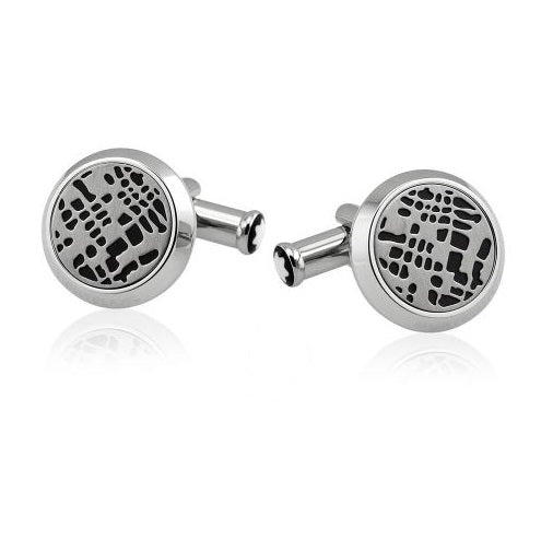 Mont Blanc Cufflinks Dots,Steel,PVD Black 126101 - Shams Shopping Centre Mont Blanc  