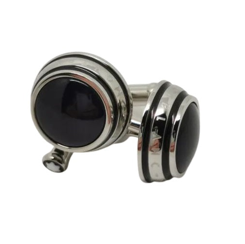 Montblanc Cufflink Black Round 3 Rings Motif (Y) - Shams Shopping Centre Mont Blanc  