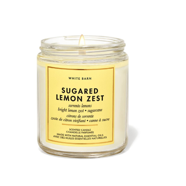 BBW White Barn 1 Wick Sugared Lemon Zest Scented Candle 198g
