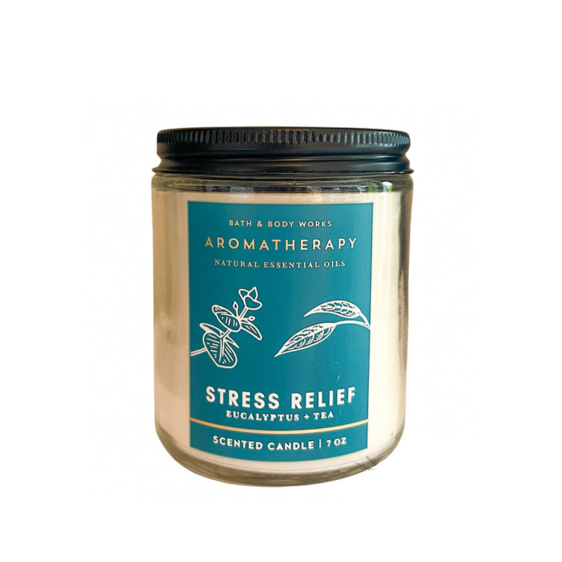 BBW Aromatherapy Eucalyptus +Tea Stress Relief Scented 1 Wick Candle - Shams Shopping Centre Bath & Body Works  