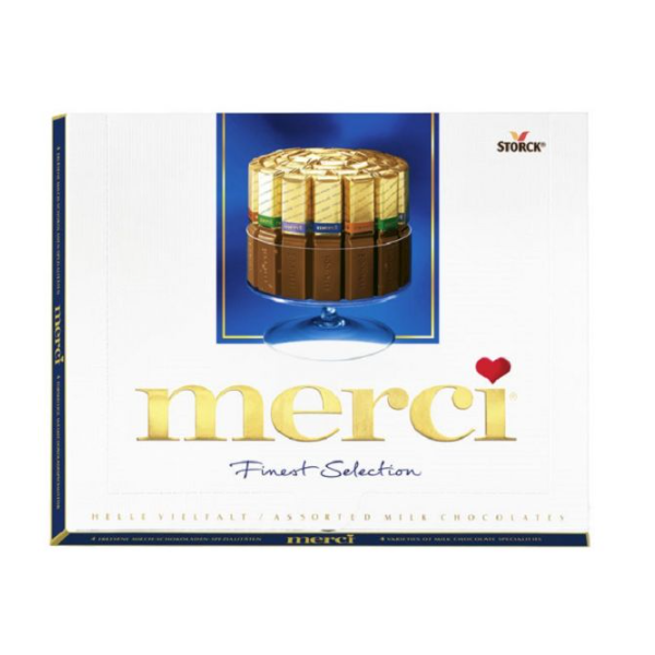 Merci Finest Slection Milk Chocolate 250gm - Shams Shopping Centre Storck Merci  