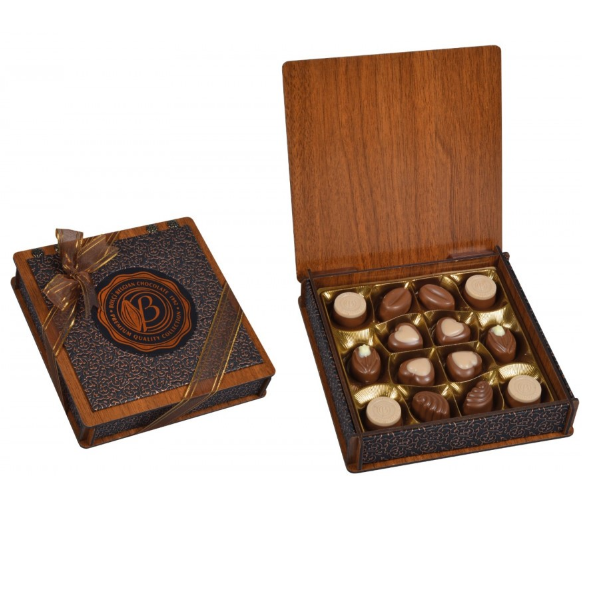 Bolci Belgian Wood Praline Collection Box Bronze 175g - Shams Shopping Centre Bolci  