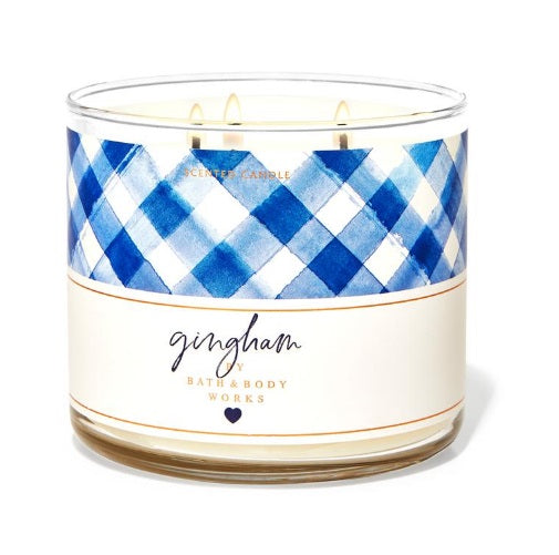 BBW White Barn Gingham Scented Candle 411g - Shams Shopping Centre Bath & Body Works  